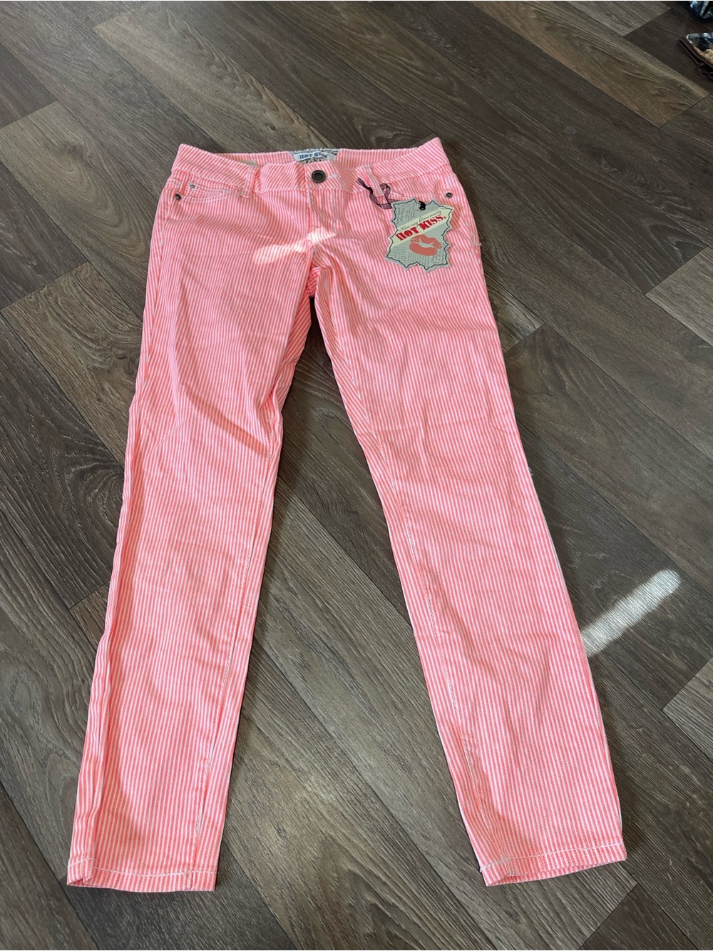 Striped Coral Seersucker Pants